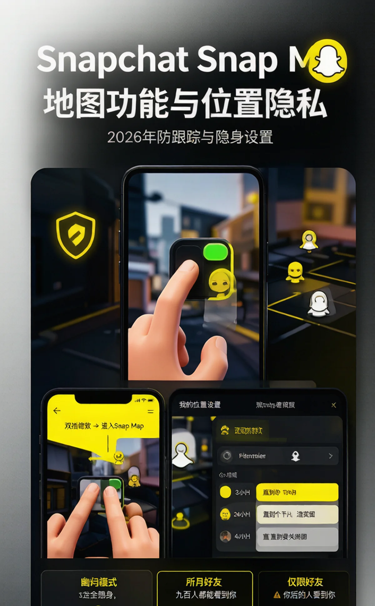 Snapchat Snap Map 地图功能与位置隐私完整指南：2026年防跟踪与隐身设置