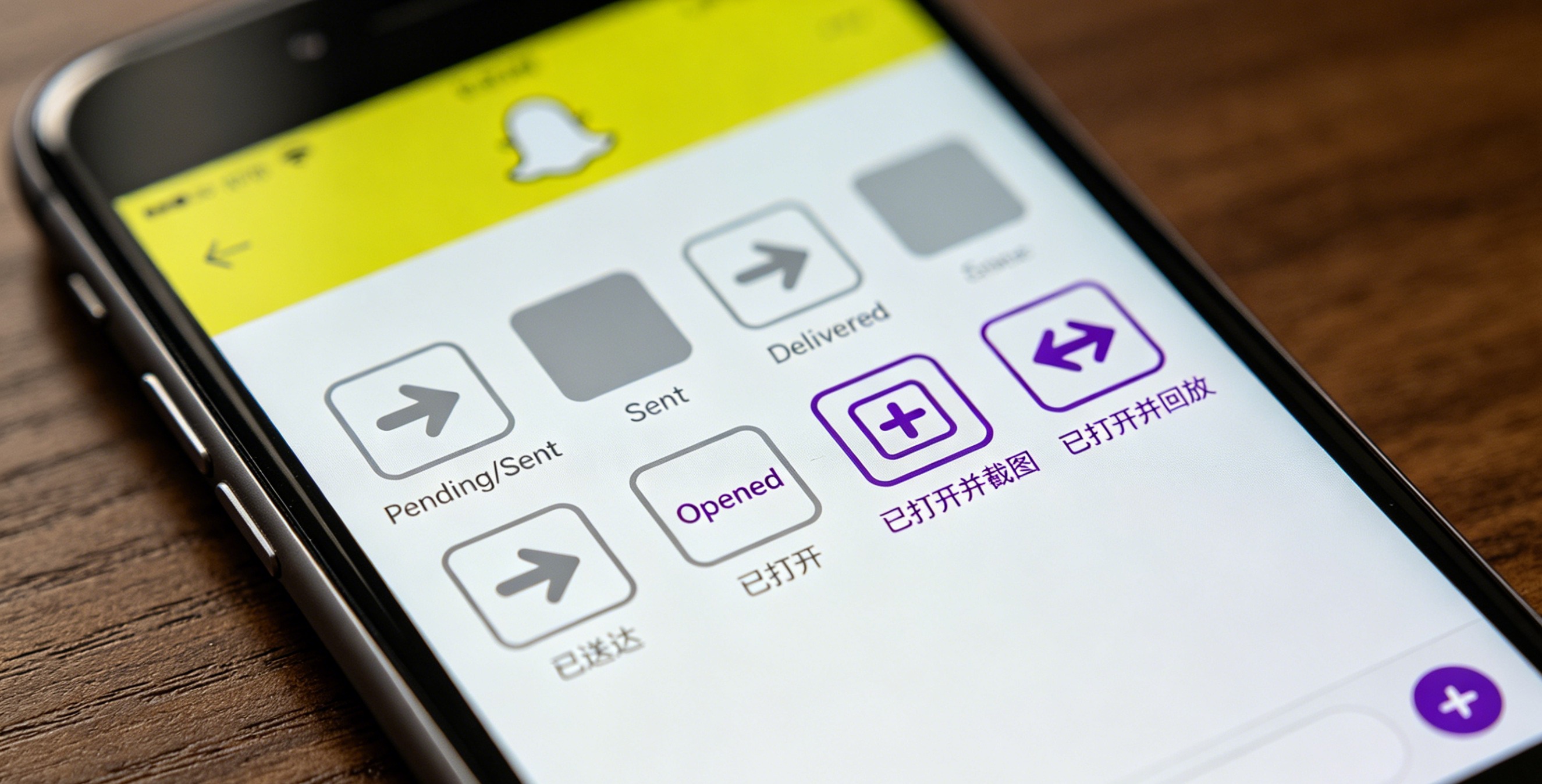 Snapchat 消息状态图标说明